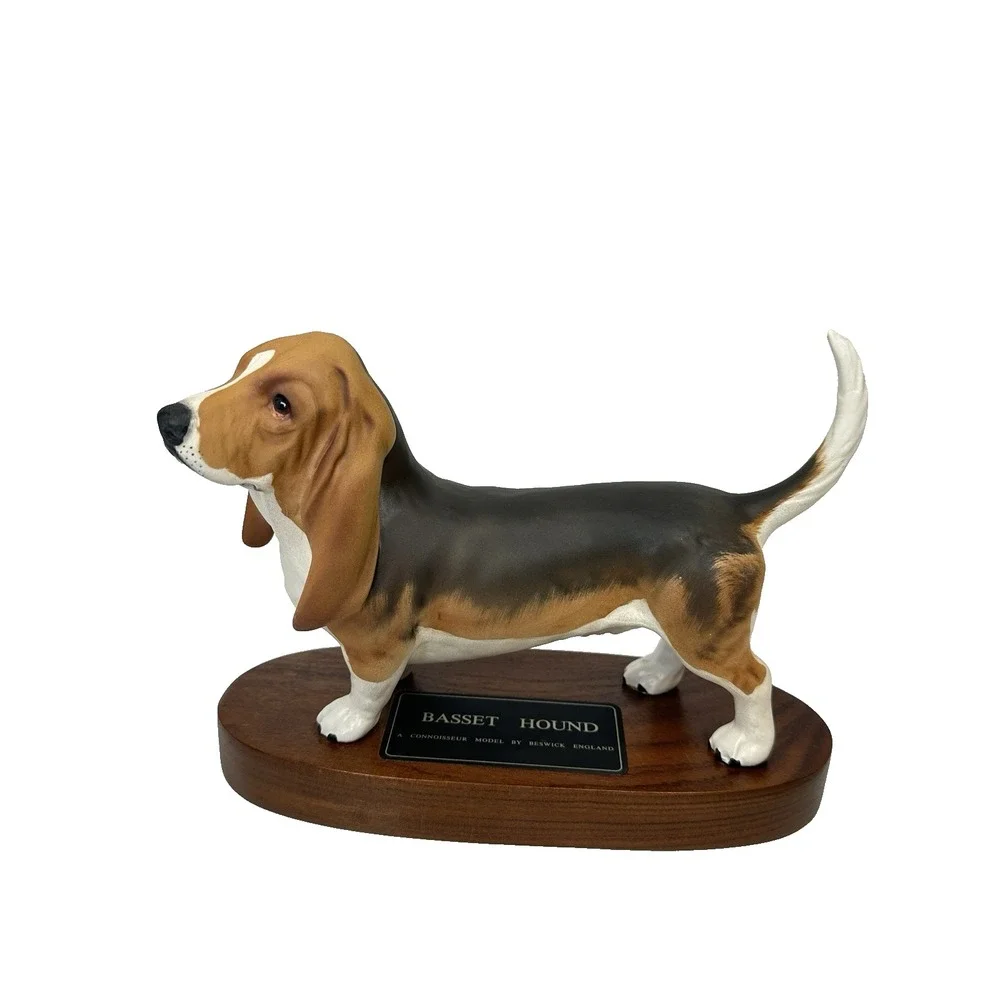 Beswick Basset Hound Connoisseur Model Dog Beswick England Figurine Mounted